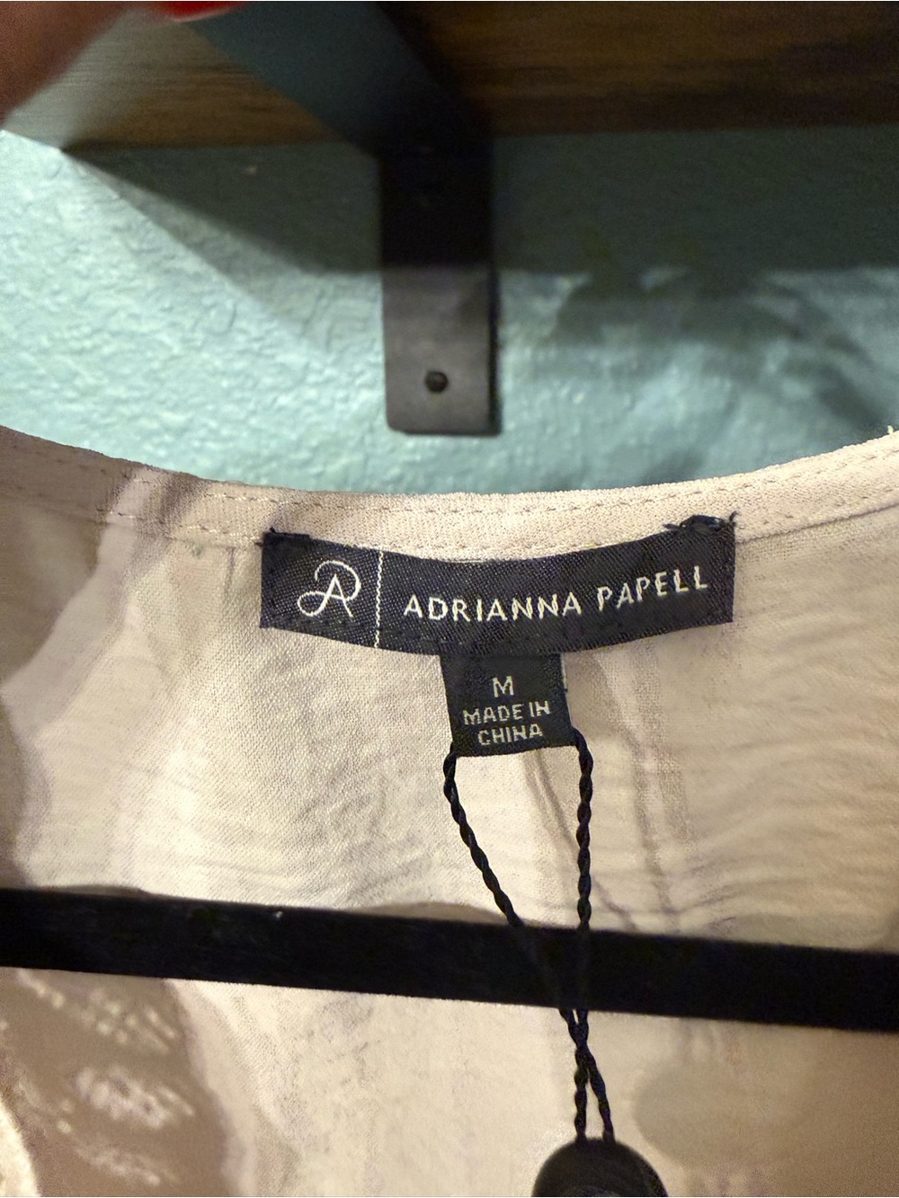 NWT Adrianna Papell 2PC Ivory Lace Trim Tie Front Wide Leg Pants Set M Boho - Picture 8 of 13